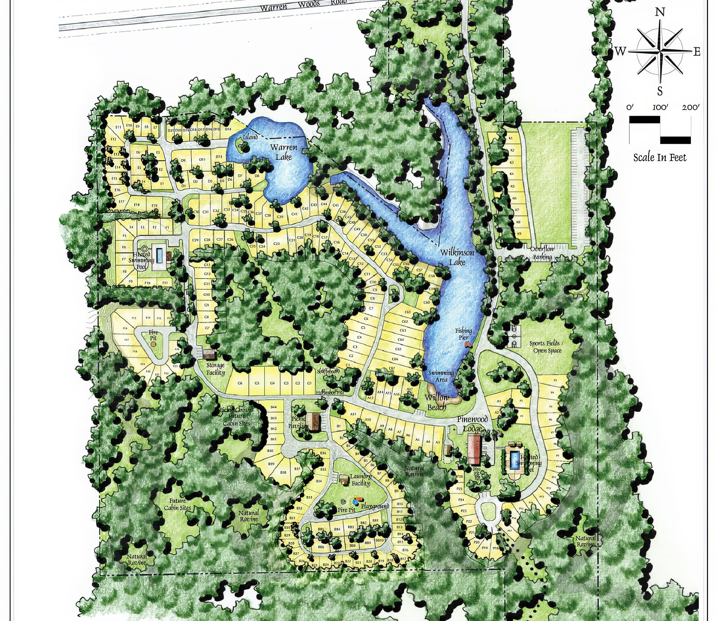 Lakeside Cabins Resort site plan